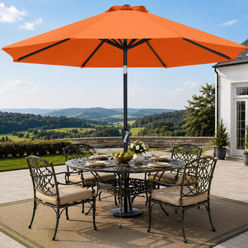 10ft Patio Umbrella with Tilt & Crank, Orange