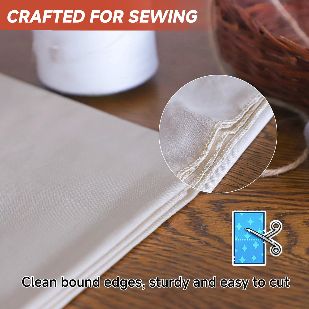 100% Cotton Twill Fabric 5oz 57" Wide by The Yard, 1 Yard Beige, Medium Weight Durable Wear-Resistant Canvas for