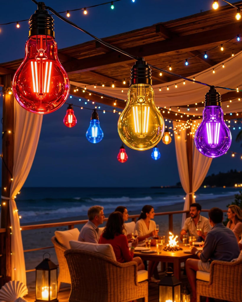LED Red Filament Light Bulb, A19 4W Lights 40Watt Equivalent, E26 Base
