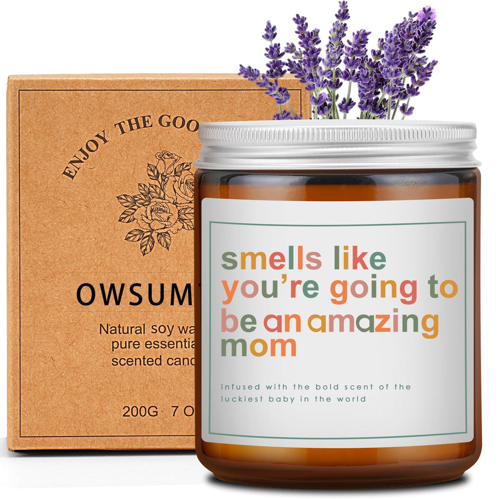 Mothers Day Gifts for Mom, New Mom Gifts, Gift for New Moms, Mothers Gift After Birth-7 OZ Lavender Soy Wax Candle