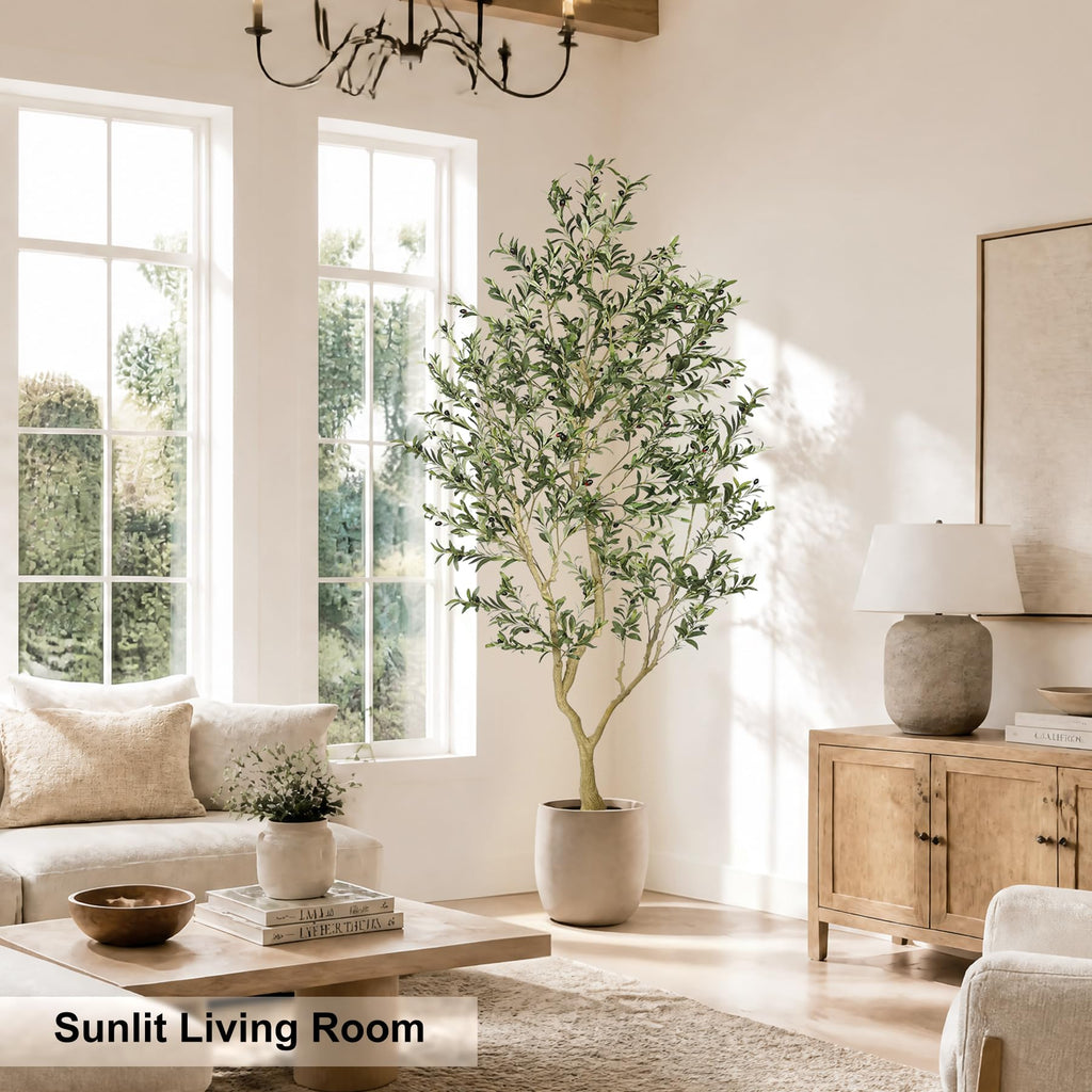 Faux Olive Tree 8ft UV Resistant for Indoor Outdoor Decor