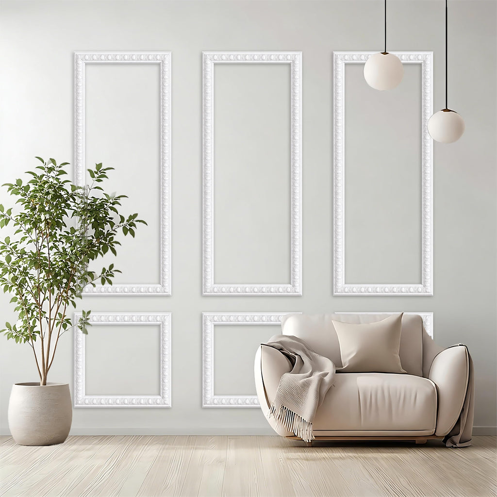 Peel and Stick Wall Molding Kit,Pre-Cut Bead Wainscoting Panel,24x54in