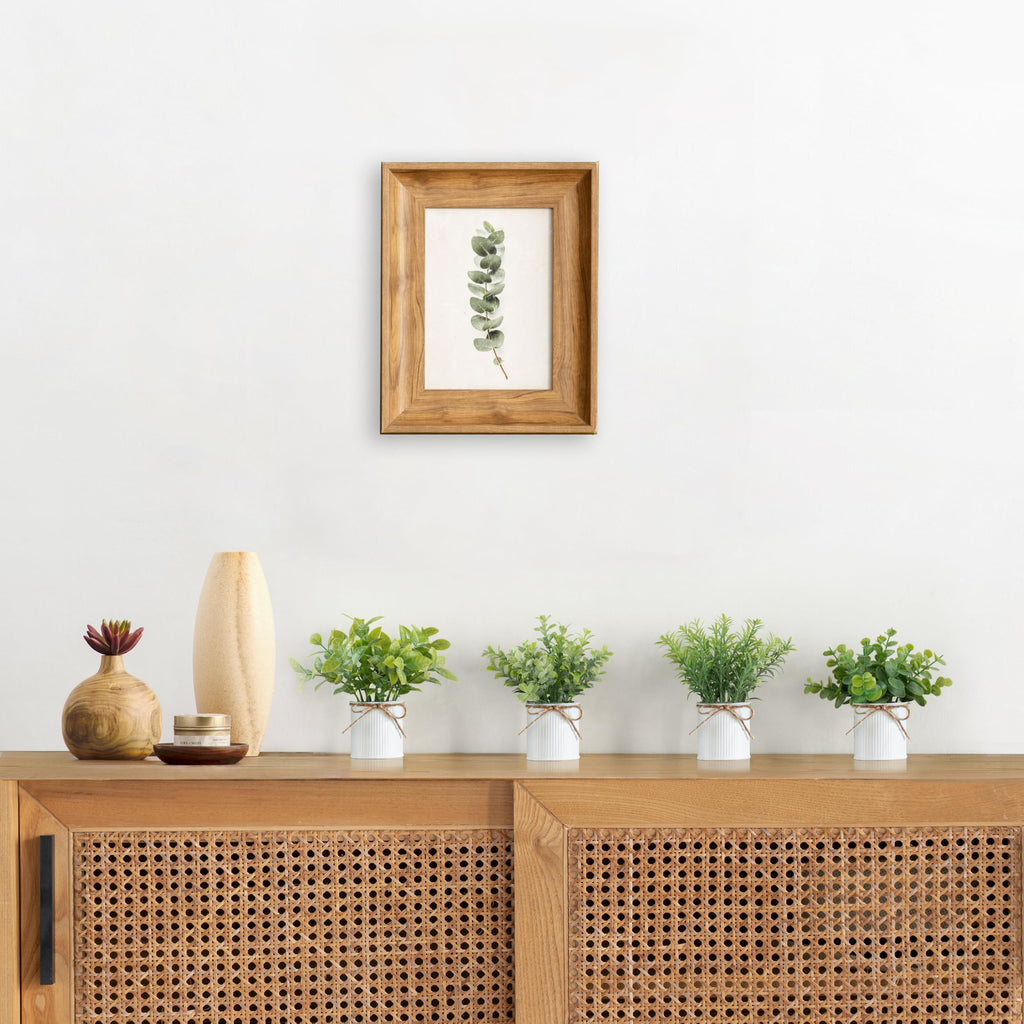 4 Packs Small Fake Plants in Galvanized Pots Rustic Farmhouse Decor