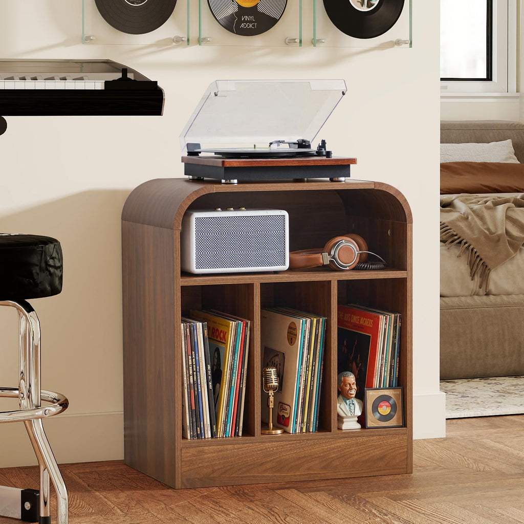 3 Tier Record Player Stand with Vinyl Storage