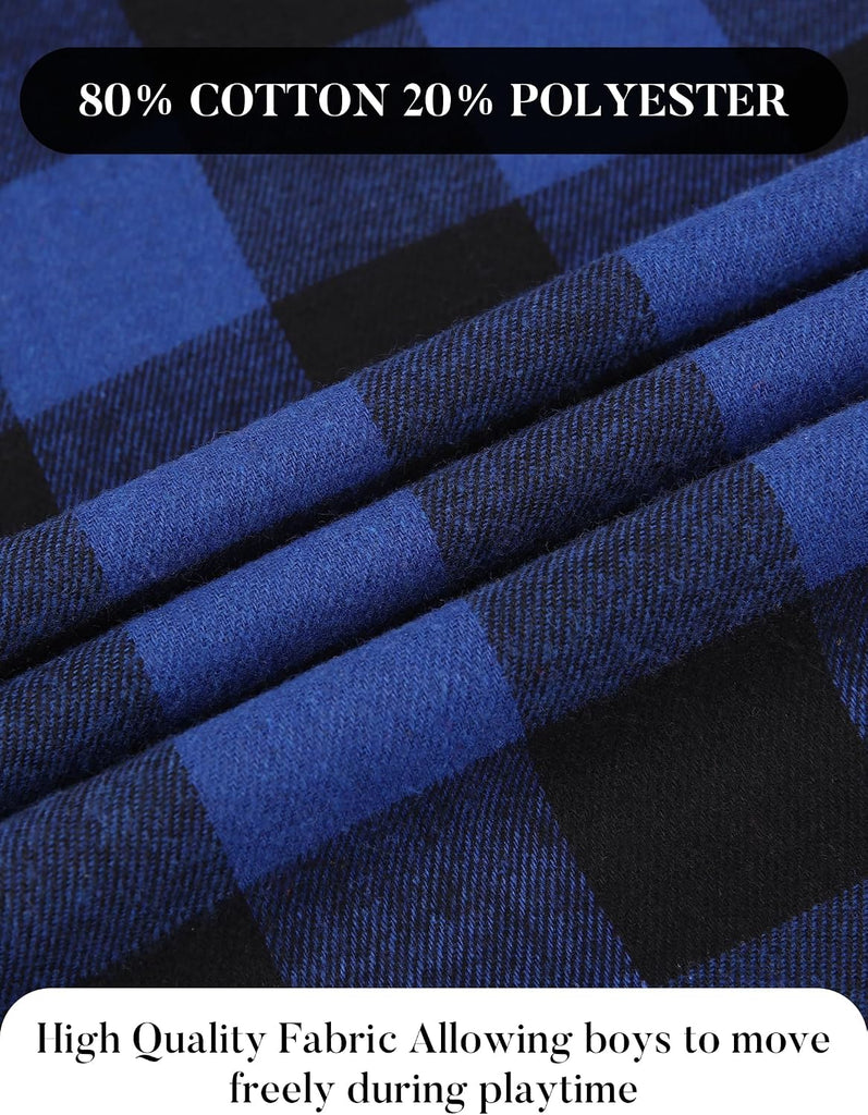 Boys Flannel Shirts Long Sleeve Kid Plaid Button Down Shirt