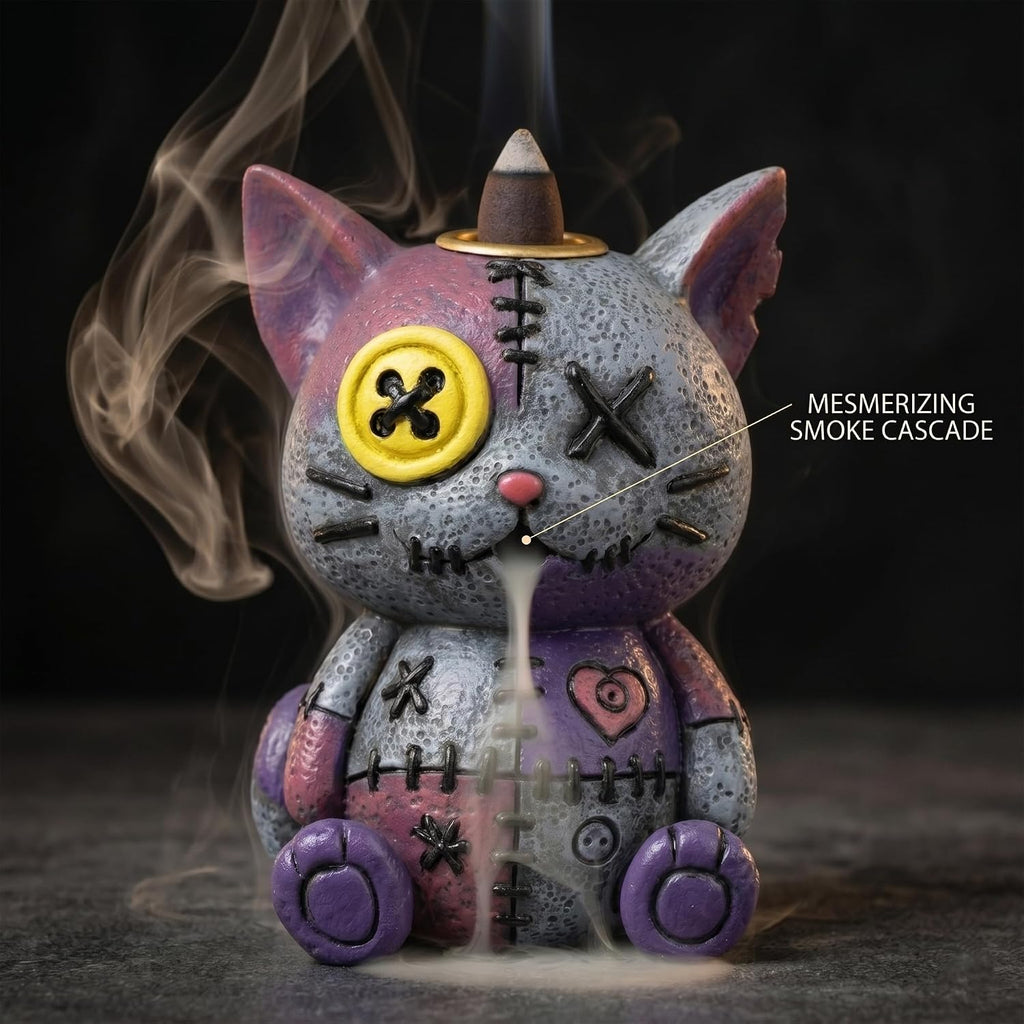 Voodoo Doll Backflow Incense Burner - Decorative Incense Cone Holder with Cascading Smoke Effect, Collectible