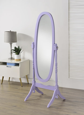 Traditional Queen Anna Style Wood Floor Cheval Mirror, Purple