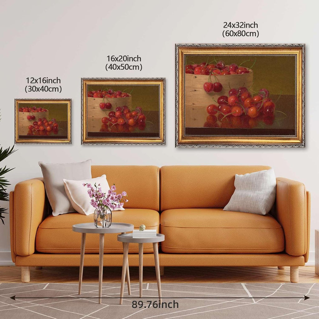 Elegant Cherry Still Life Poster Canvas Print Oil Paintings Reproduction World Classics Painting Pictures Wall Art