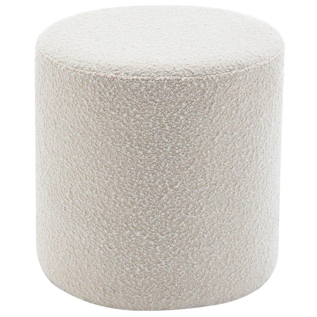 Modern Round Boucle Ottoman Set of 2 (18" Dx 18" W x 18" H)