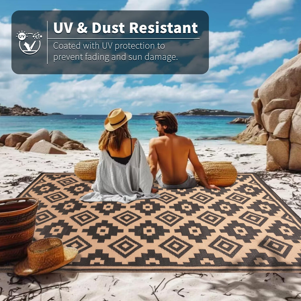9x12 ft Outdoor Rug, Modern Waterproof Area Rug