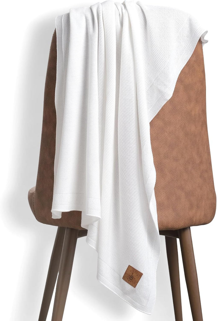Dua 100% Tencel Baby Blanket 30x40, White, Silky Knit