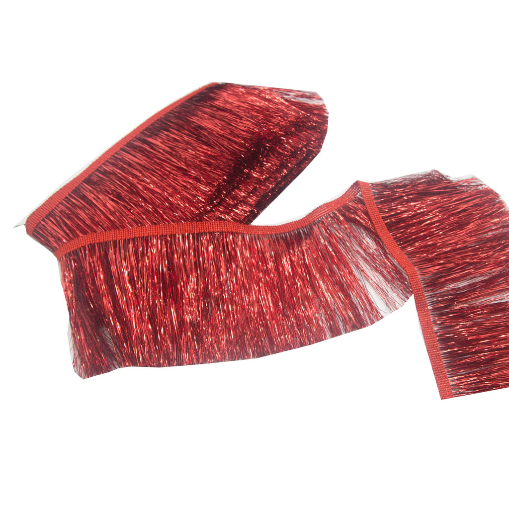 4 Inches Tinsel Fringe Trim Lace Shiny Tinsel Tassel Fringe Trimming for Dance Costume Dress Stage Clothes - 6.5 Yard