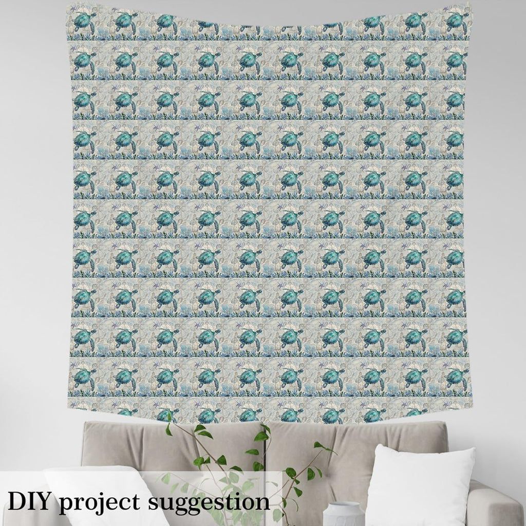 Sea Turtle Fabric By The Yard Decorative Soft