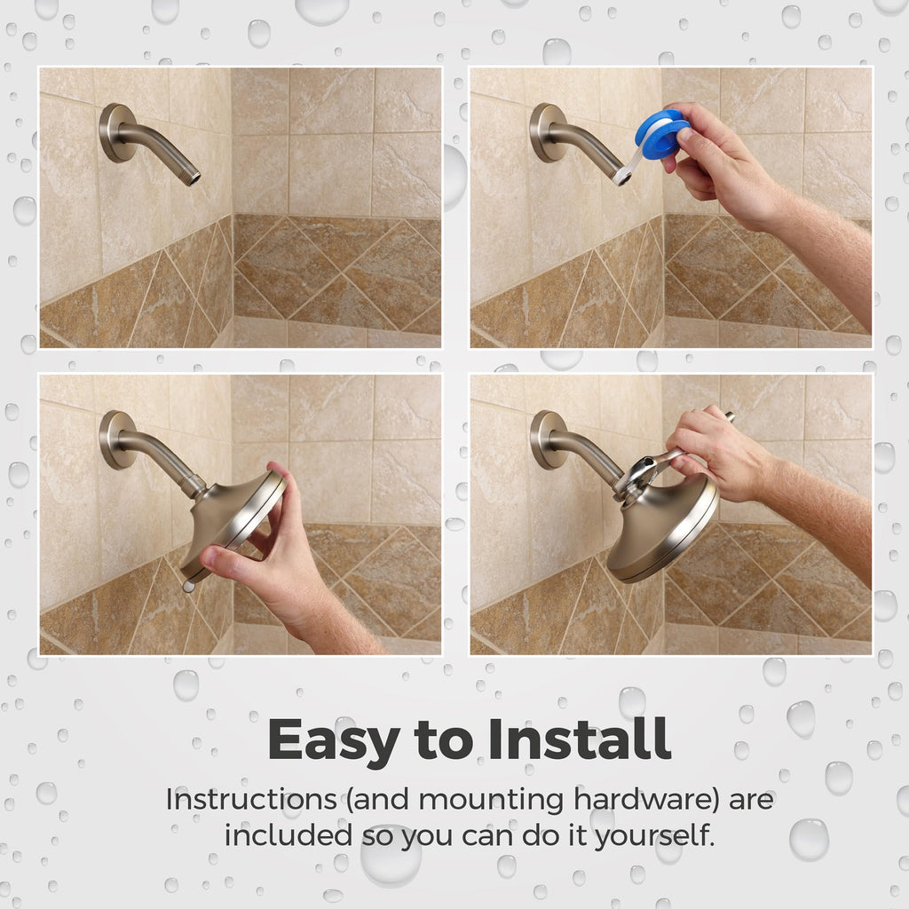 Universal Shower Head, Shower Arm Not Included, 5-Function, 1.75 GPM, Brushed Nickel Finish, 015WS2UT01K