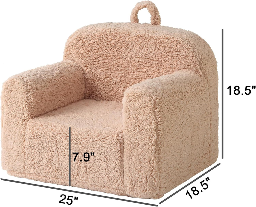 Kids Chair Comfy, Portable Children Armchair for Reading Playing, Khaki