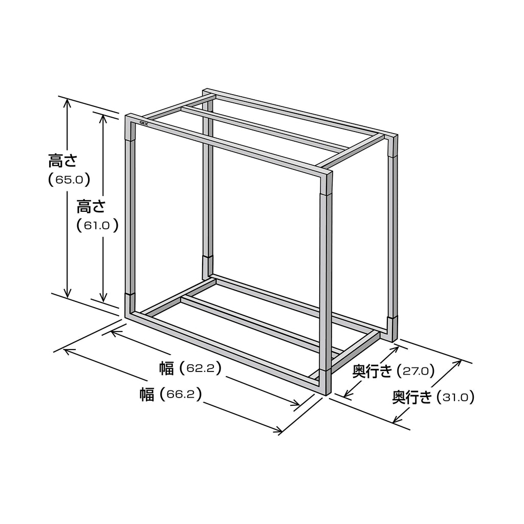 Gex GEX Aqua Rack Steel For Aquariums Width 23.6 x Depth 11.8 inches (60 x 30 cm), Assembly Type Aquarium