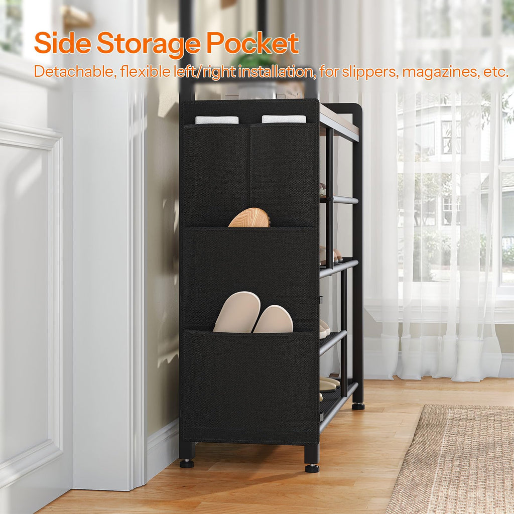 Hall Tree with Bench, Shoe Rack with Coat Rack, 39.4" Coat Rack with Shoe Storage, 5 Tier Shoe Storage Organizer
