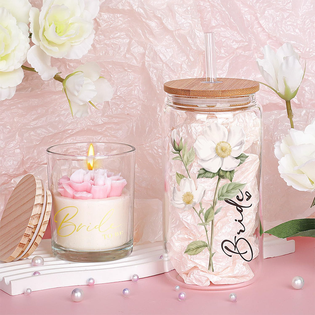 Bridal Shower Gifts for Bride to Be, Bachelorette Gifts Wedding Engagement Gift for Bride, Bridal Tote Bag Glass Cup
