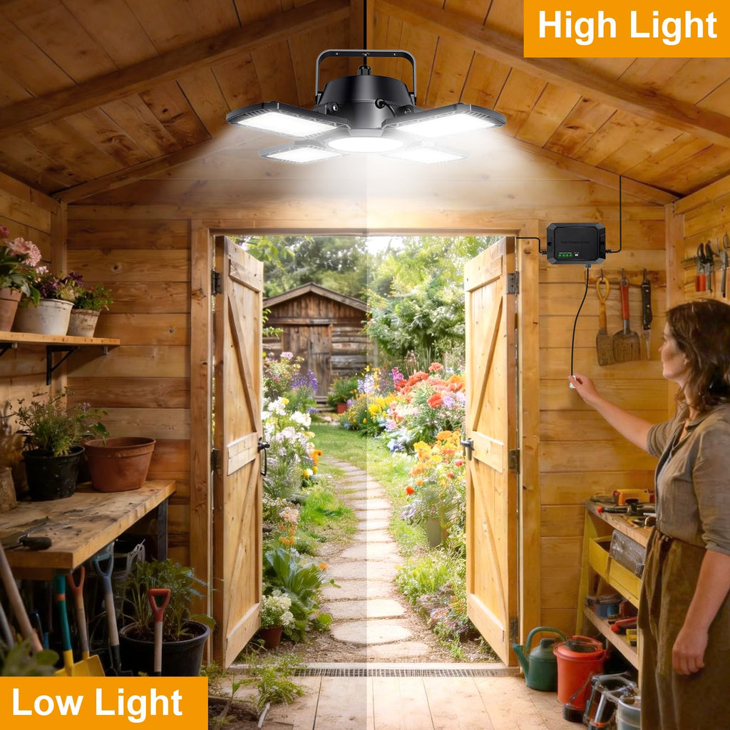 Solar Shed Light Indoor Outdoor 172 LED Pendant Light with Pull Switch