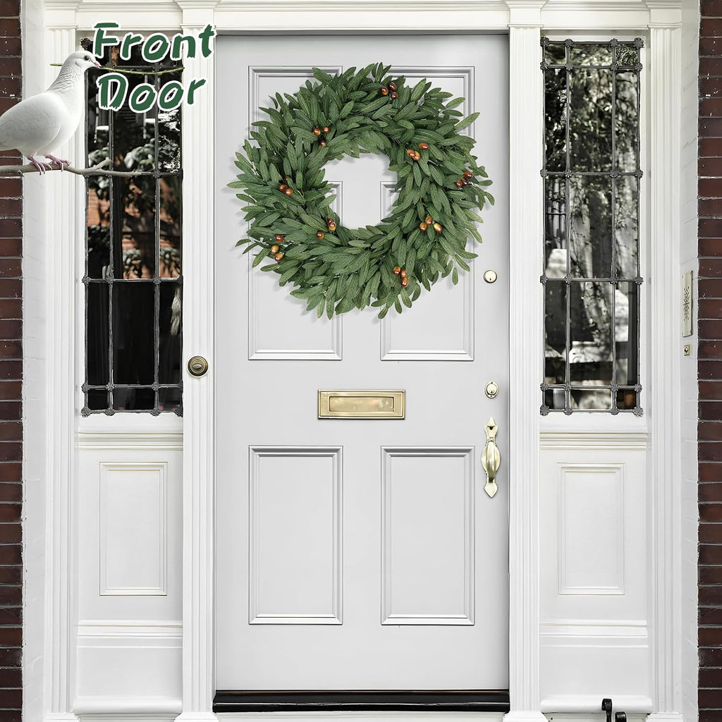 24 Inch Large Eucalyptus Olive Wreaths for Front Door with Olives