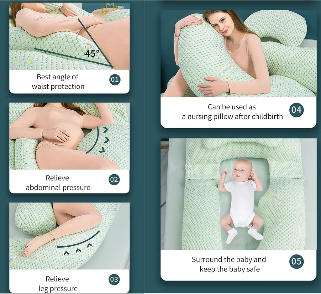 Pregnancy Pillows for Sleeping, U Shaped Full Body Pillow for Pregnancy Women,Removable Maternity and Nursing Pillow