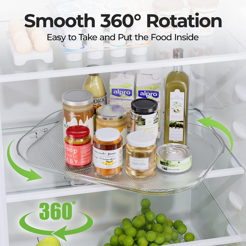 Lazy Susan Organizer Turntable 15.67''x11.7'' for Refrigerator Organizers and Storage, Fridge Organizer, Condiment