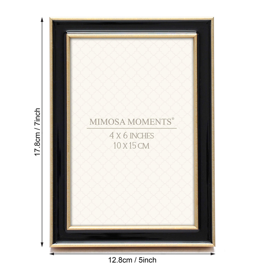 4x6 Brass tone with Black Enamel Picture Frame