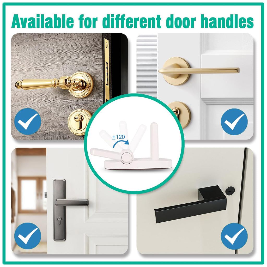 Child Proof Door Lever Lock,ABS with 3M Adhesive Backing,2 Pack