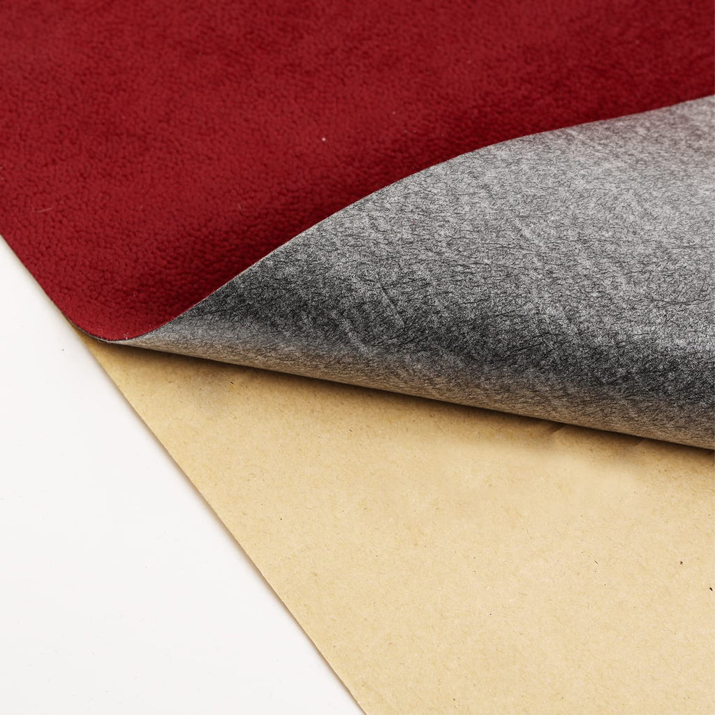 Removable Velvet Flock Self Adhesive Felt Fabric Liner Dark Red Velvet Drawer Liner for Jewelry Drawer Craft Felt