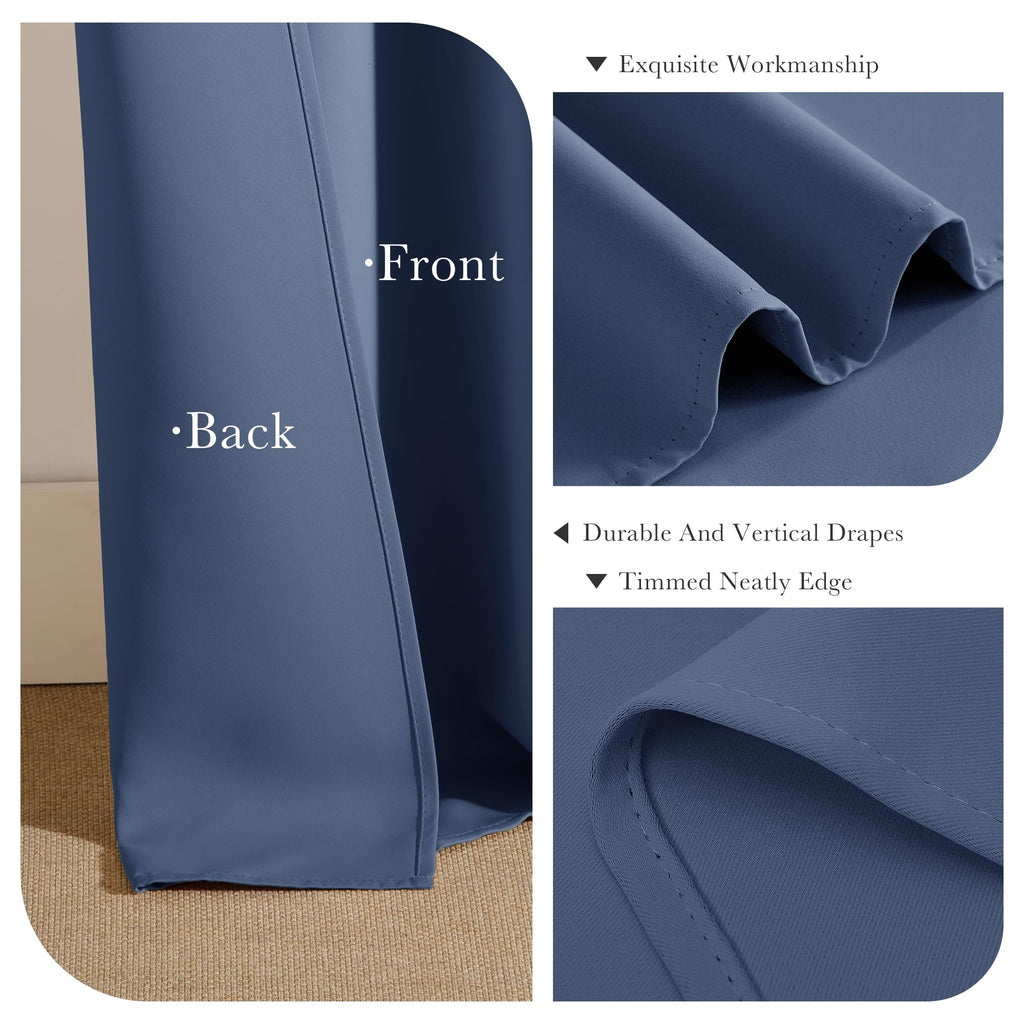 Blackout Curtains Thermal Insulated Window Treatment Panels Room Darkening Blackout Drapes Back Tab/Rod Pocket
