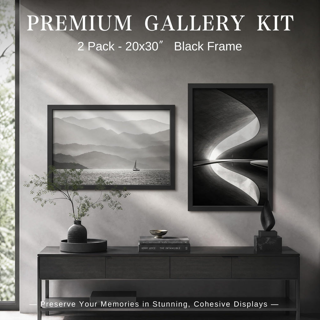 20x30 Frame, Black Wood Poster Frames for Wall Display, 2 Pack