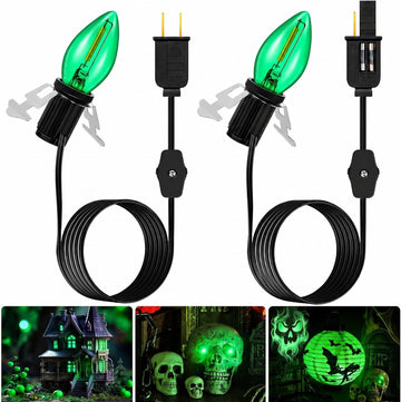 Accessory Cord with 1 LED Light Bulb, On/Off Switch, Green