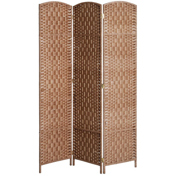 Room Divider 3-Panel, 6FT-Tall Folding Privacy Screen, Natural