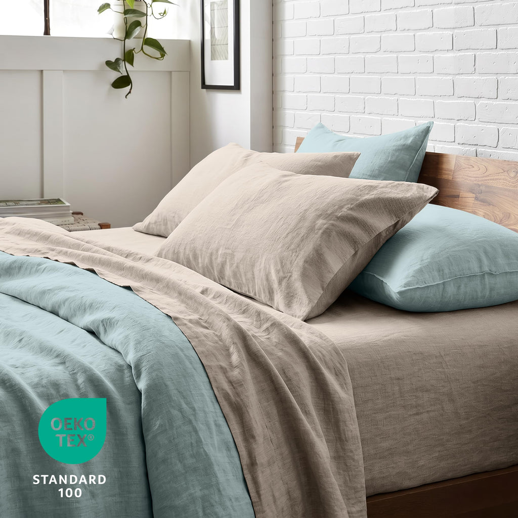 Washed Sheet Set 1800 Ultra-Soft (Pebble)