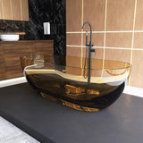 ​Tubcraft 69" Resin Stone Freestanding Bathtub, Solid Surface Modern Freestanding Tub Soaking Stand Alone Tub with