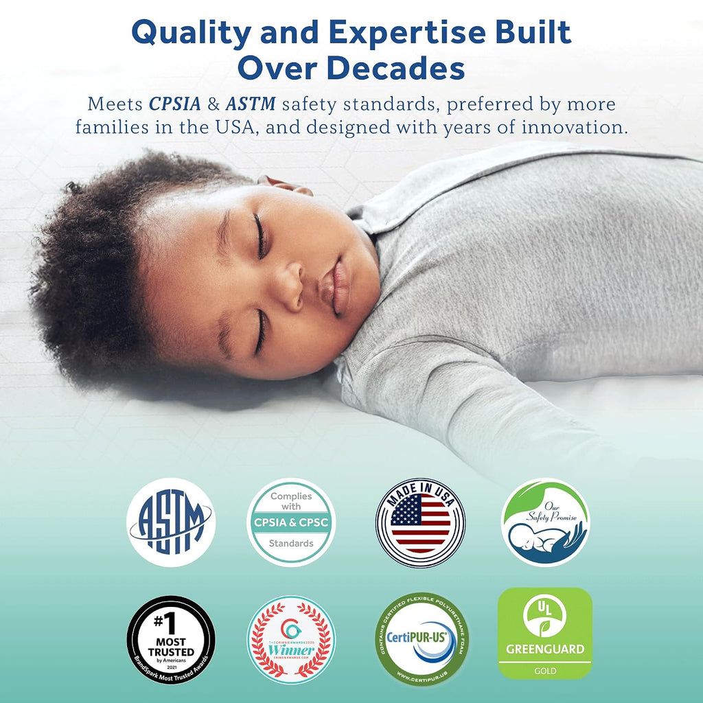 Infant & Toddler Crib Mattress - Butterfly Knit Premium Foam, Waterproof and Breathable, Non Toxic Washable Zip off