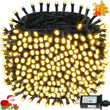 Extra-Long 165Ft 500LED Christmas String Lights Outdoor Indoor, Warm White