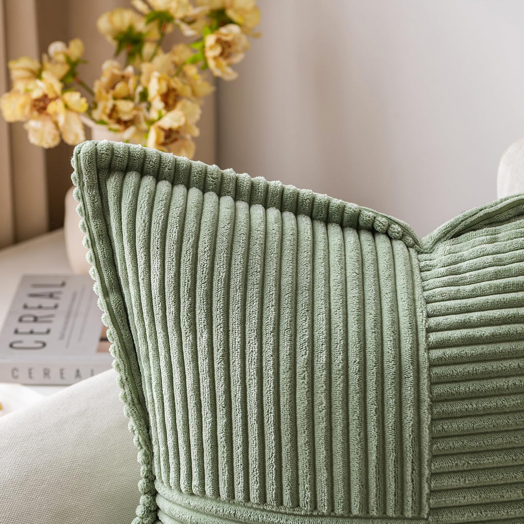 Decorative Throw Pillow Covers for Couch 20x20 Light Olive Green
