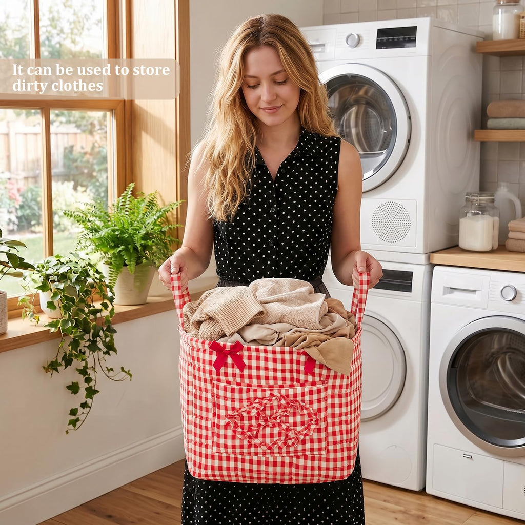Floral Fabric Storage Basket Car Interior Storage Basket Underwear Sundries Laundry Baskets Supplies Home Organizer