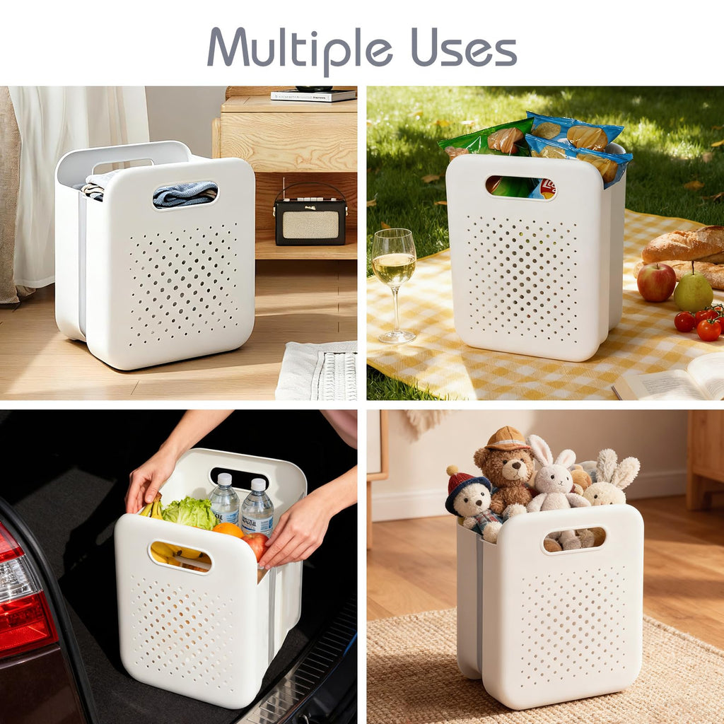 Collapsible Laundry Basket, Wall Mounted Hamper with Mini Basket