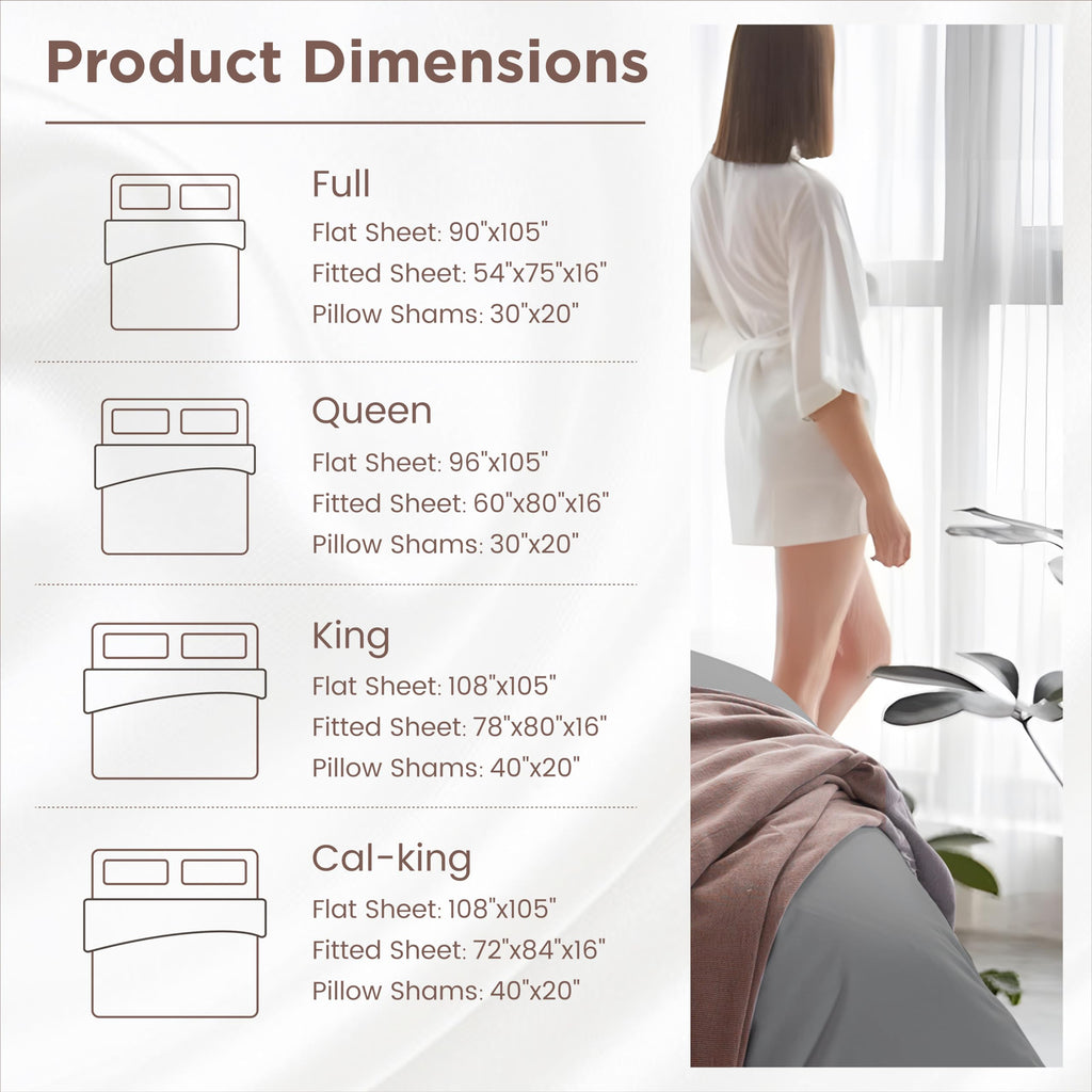 Soft 100% Washed Cotton Sheet Set California King, Grey