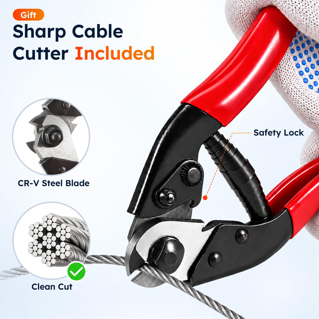 1/8" Stainless Steel Cable for Railing, 7x7 Wire Rope