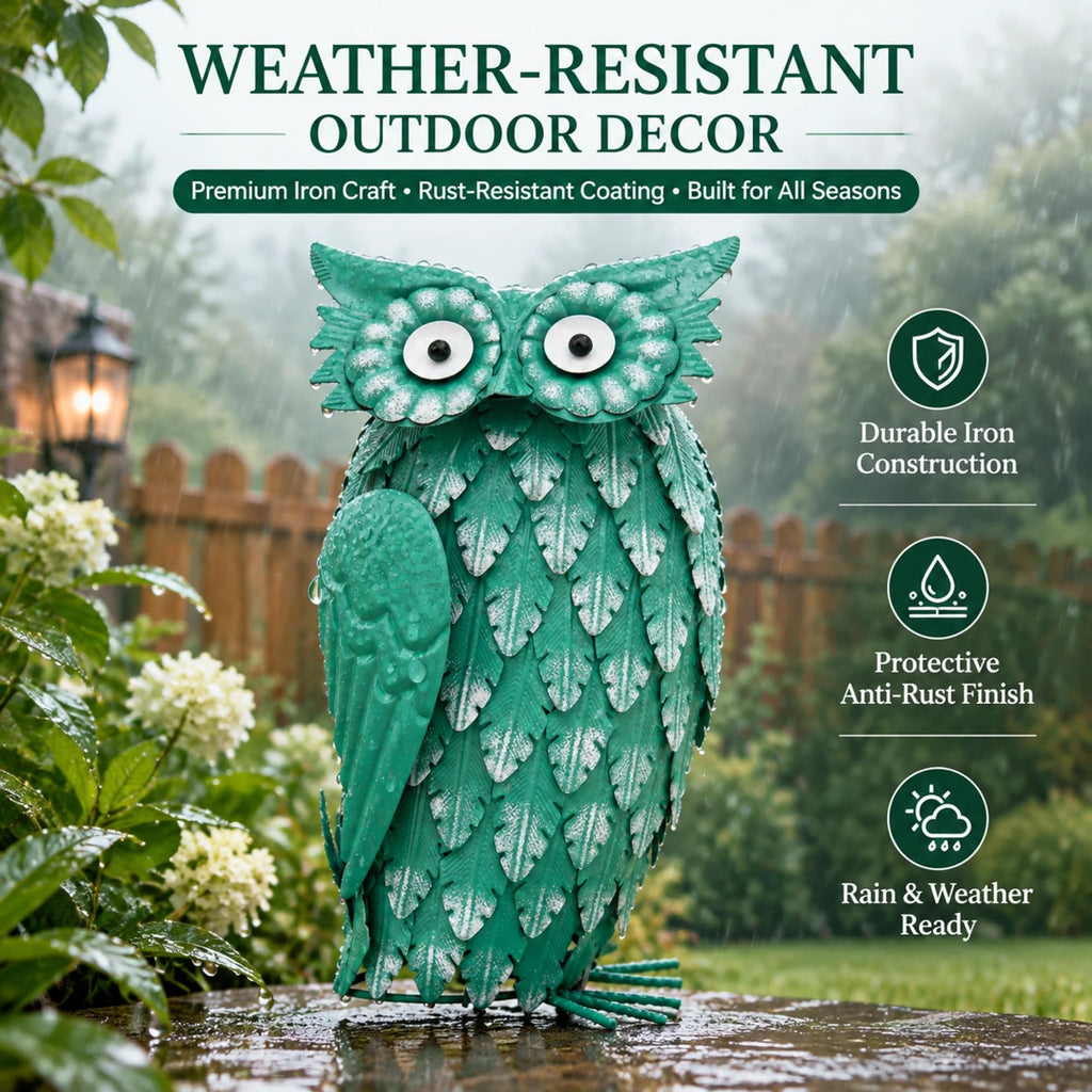 Large Owl Decor Statue, Bird Figurine Gift for Halloween Christmas Decor