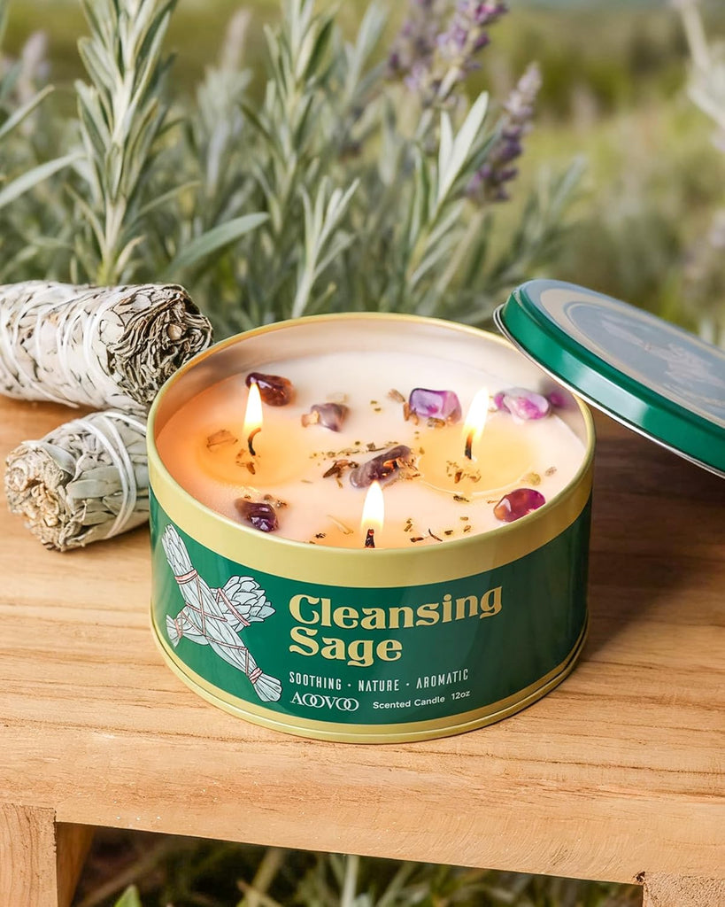 Sage Candle for Cleansing - 2 Pack Scented Candles - Set of 2