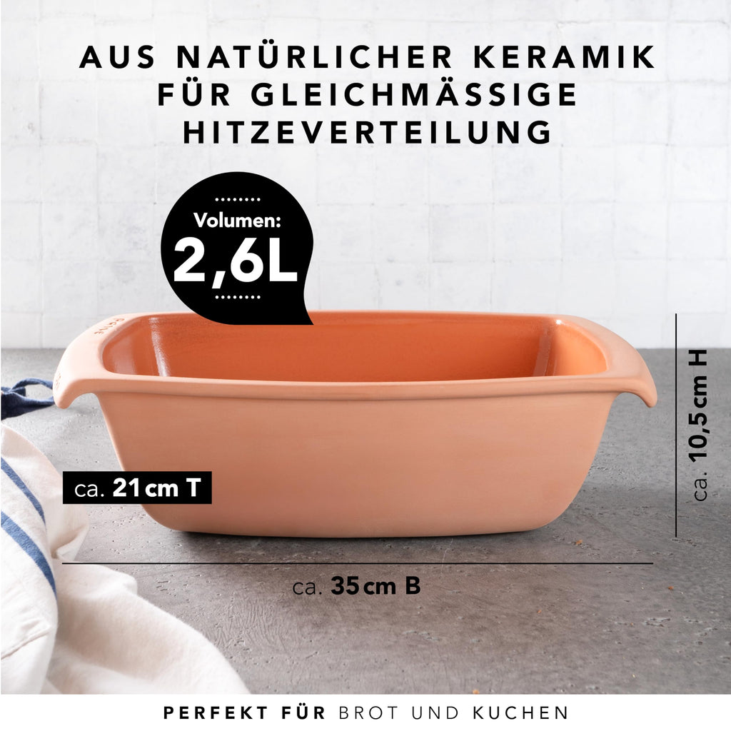 Baking Tray for Bread and Cake Baking Dish Terracotta 34.5 cm 20.5 cm 11 cm