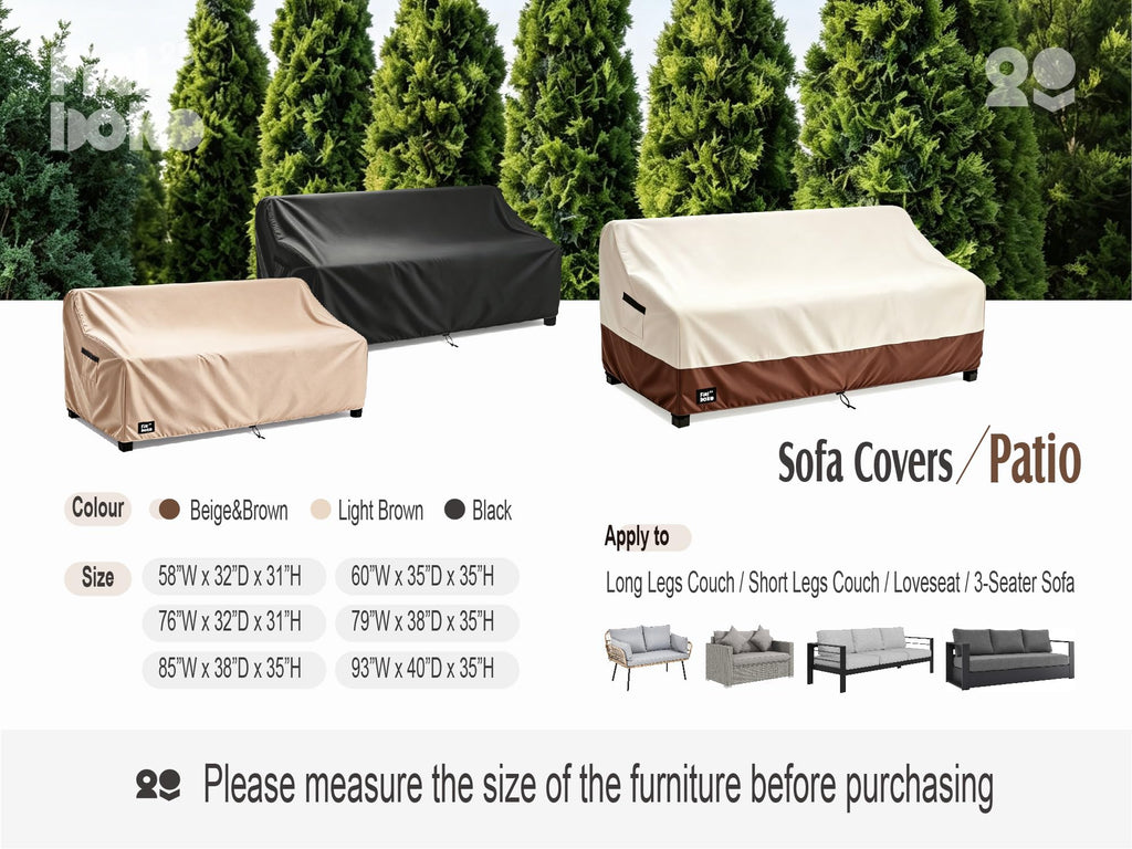 3-Seater Outdoor Sofa Cover, 76Wx32Dx31H inches Outdoor Furniture Covers Waterproof, 100% Waterproof Heavy Duty Patio