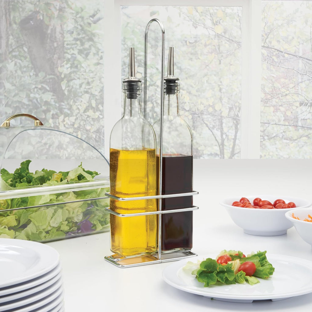 16 oz Oil/Vinegar Square Cruet Set
