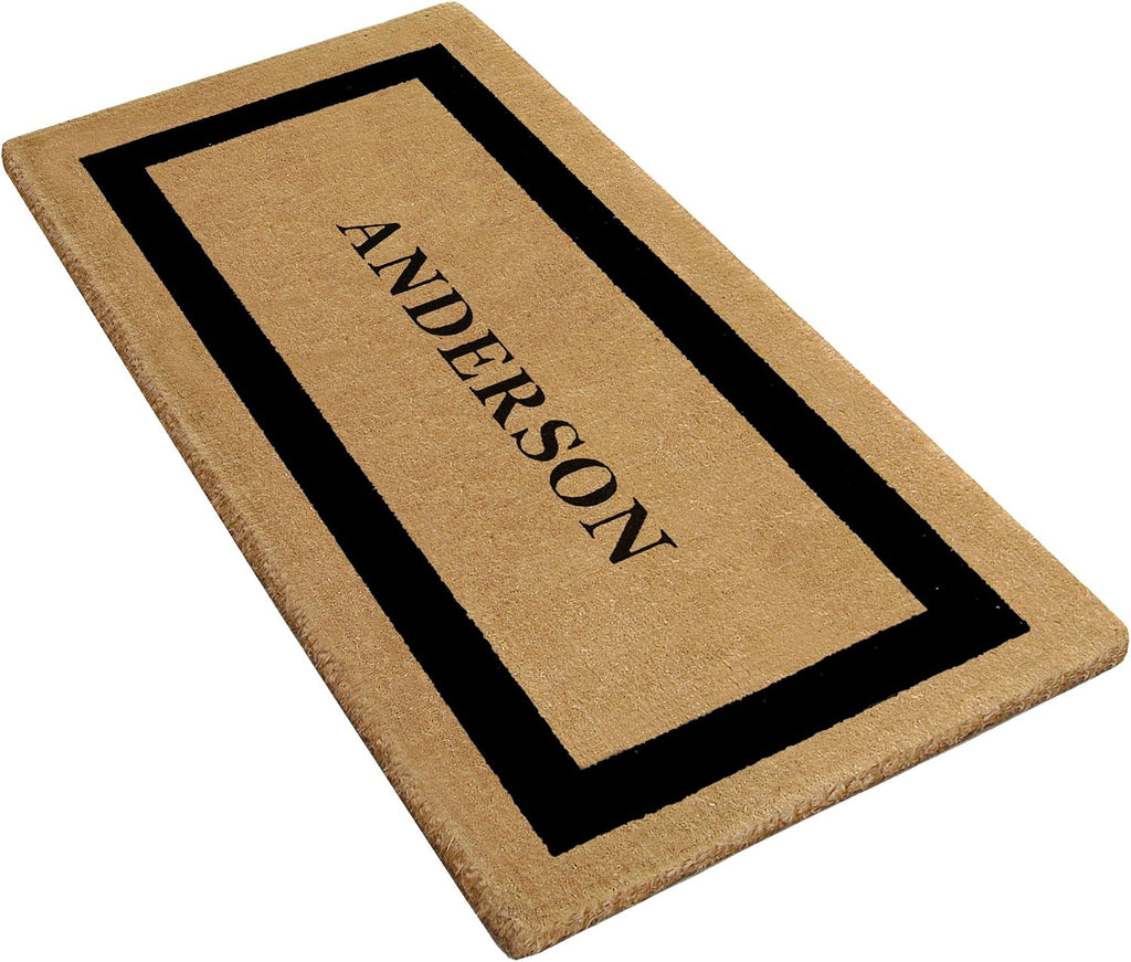 Personalized Doormat - Coco Coir Custom Door Mat - Personalize Your Family Name on Luxurious Thick 2" Coir Outdoor
