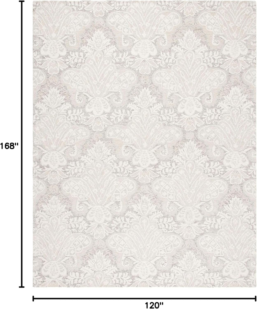 Micro-Loop Area Rug - 10' x 14', Beige, Handmade Wool