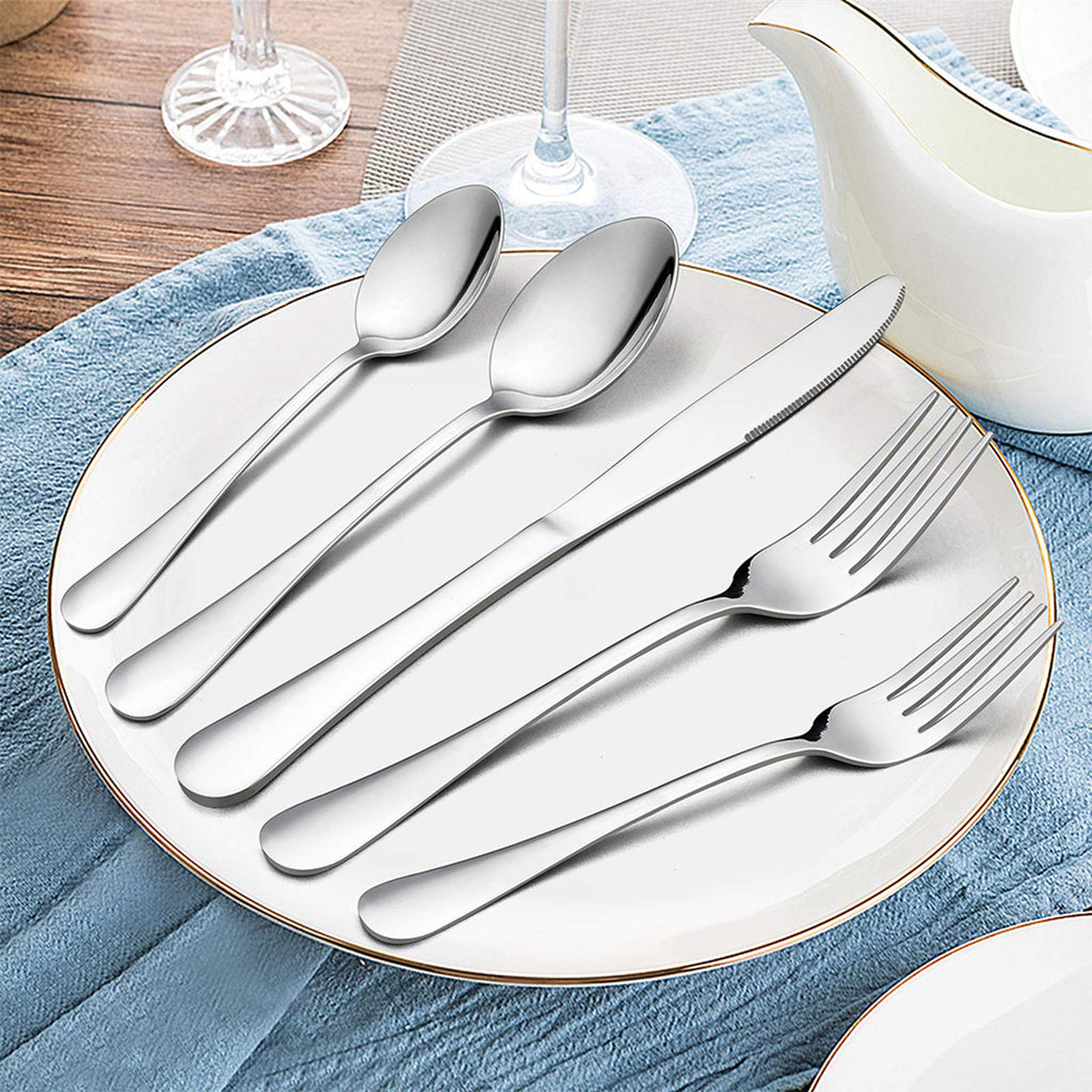 Silverware Set, 40-Piece Flatware Set, Stainless Steel Eating Utensils Service for 8, Dinner Knives/Forks/Spoons